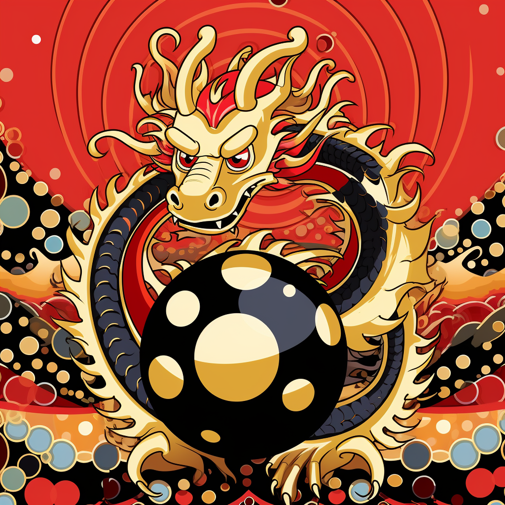 Colorful Chinese Dragon with Ball