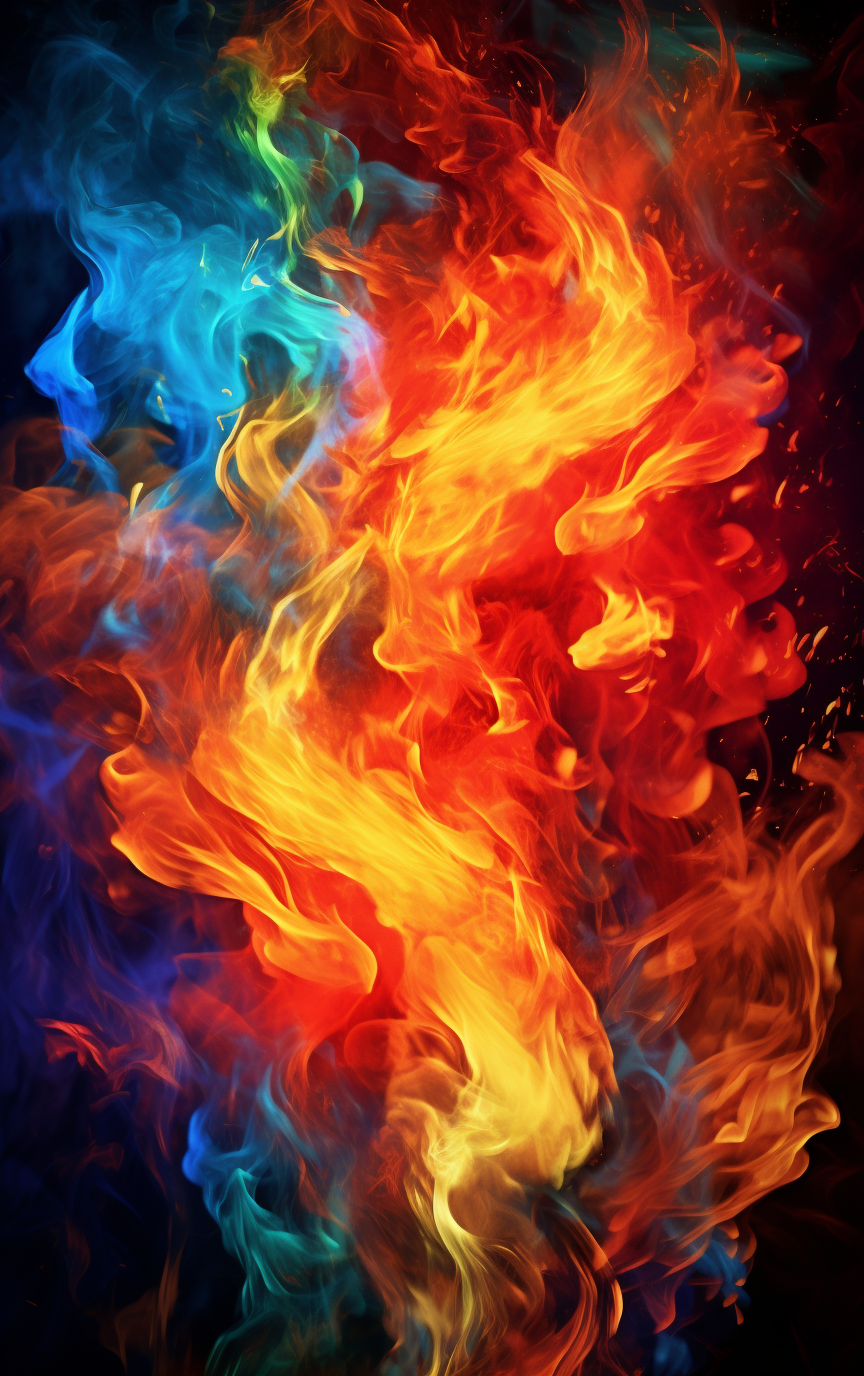 Vibrant fire sparks in motion