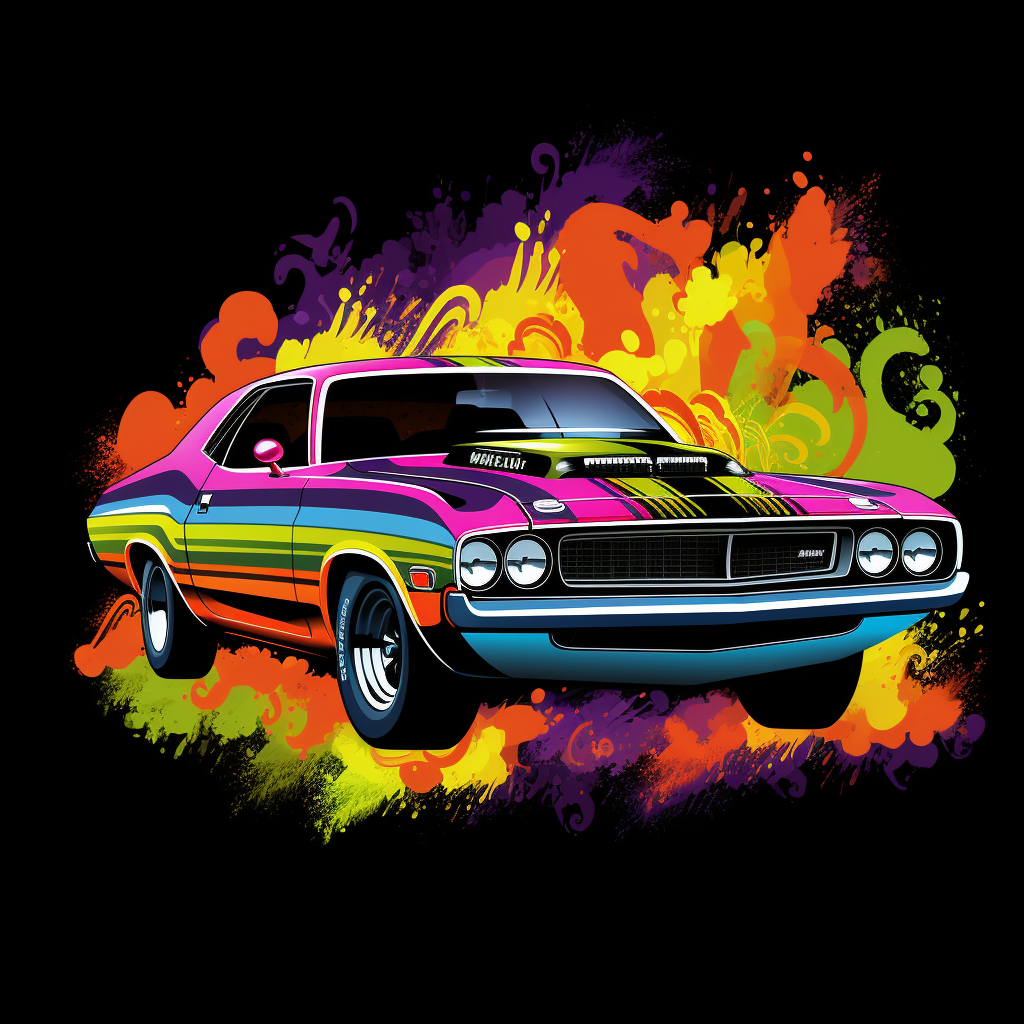 Colorful drag racing car illustration