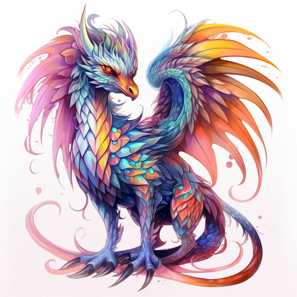 Colorful dragon with big eyes