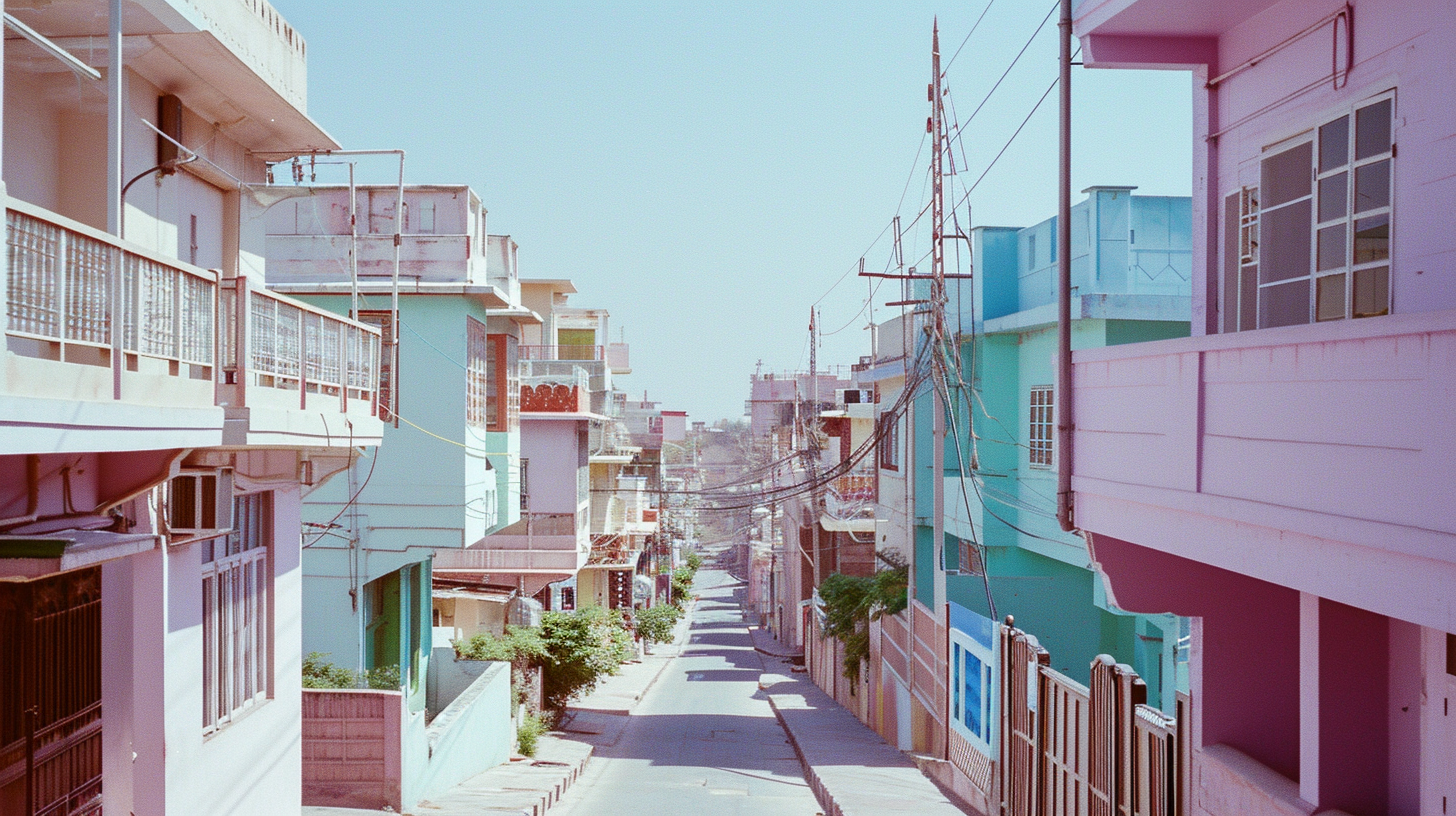 Colorful blend of traditional and modern architecture in Jaipur