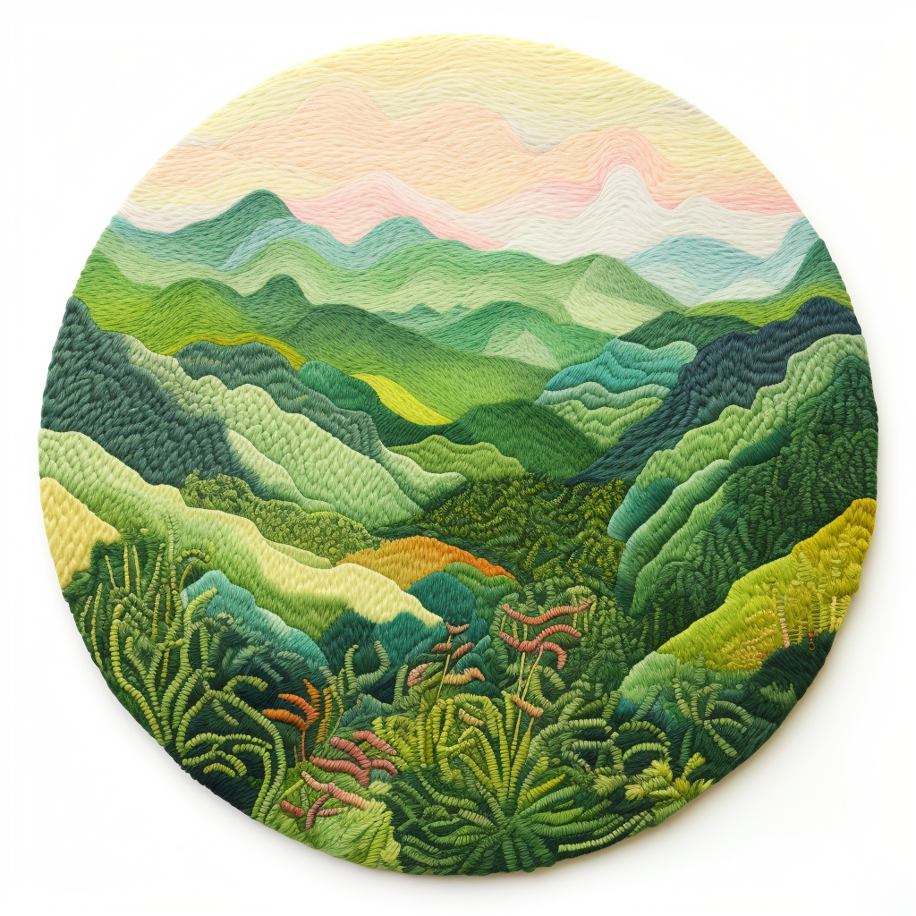 Intricate and colorful embroidery patch artwork