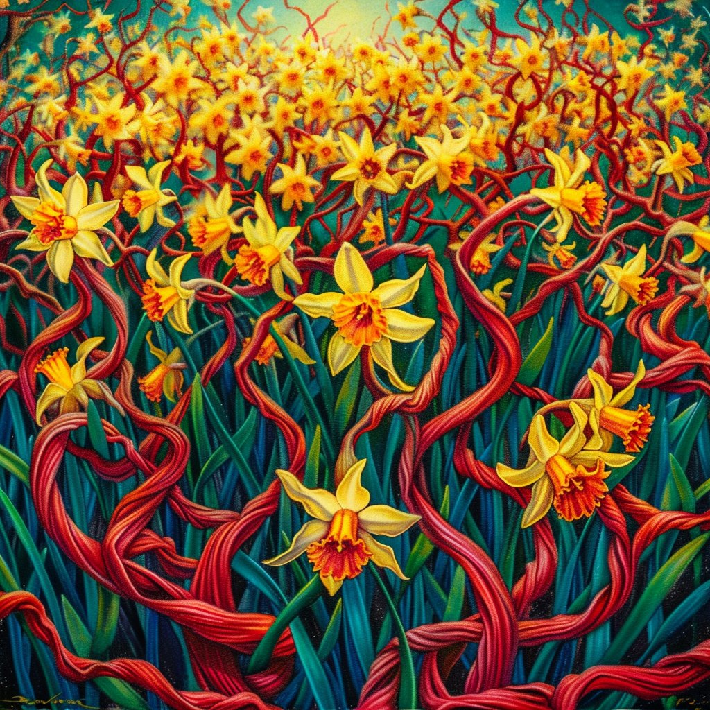 Vibrant Daffodils Fantasy Art Display