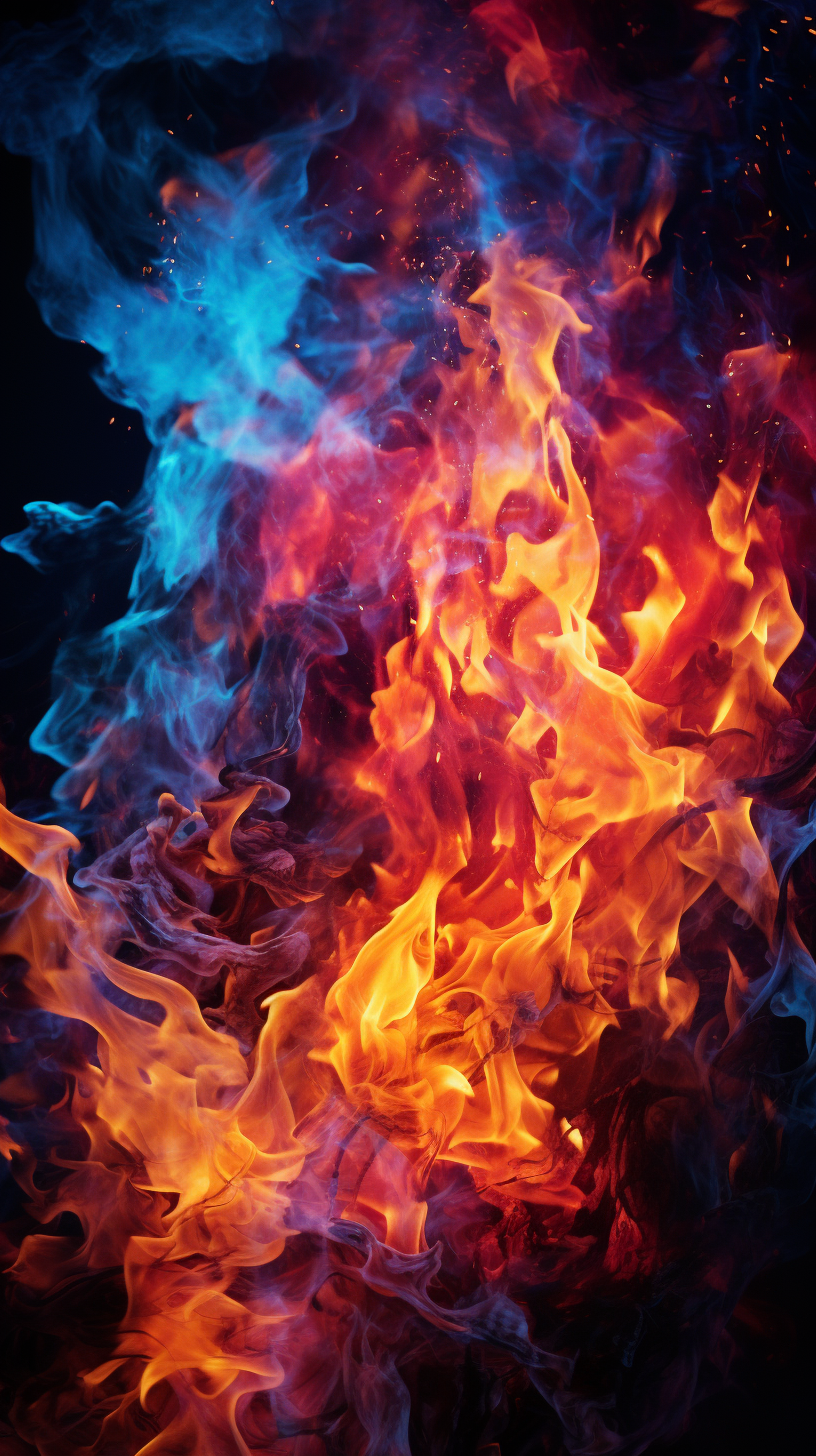 Vibrant fire sparks and flames