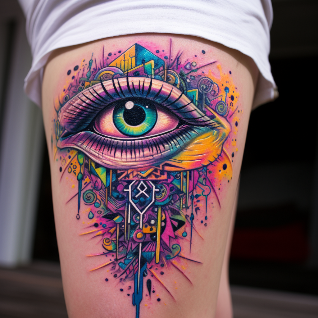 Beautiful knee tattoo art