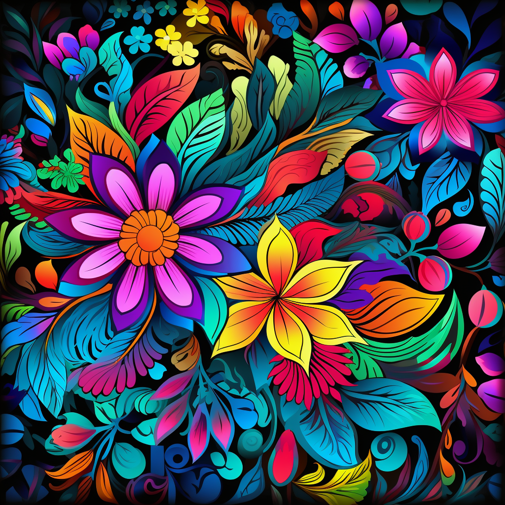 Colorful floral pattern for shirt prints