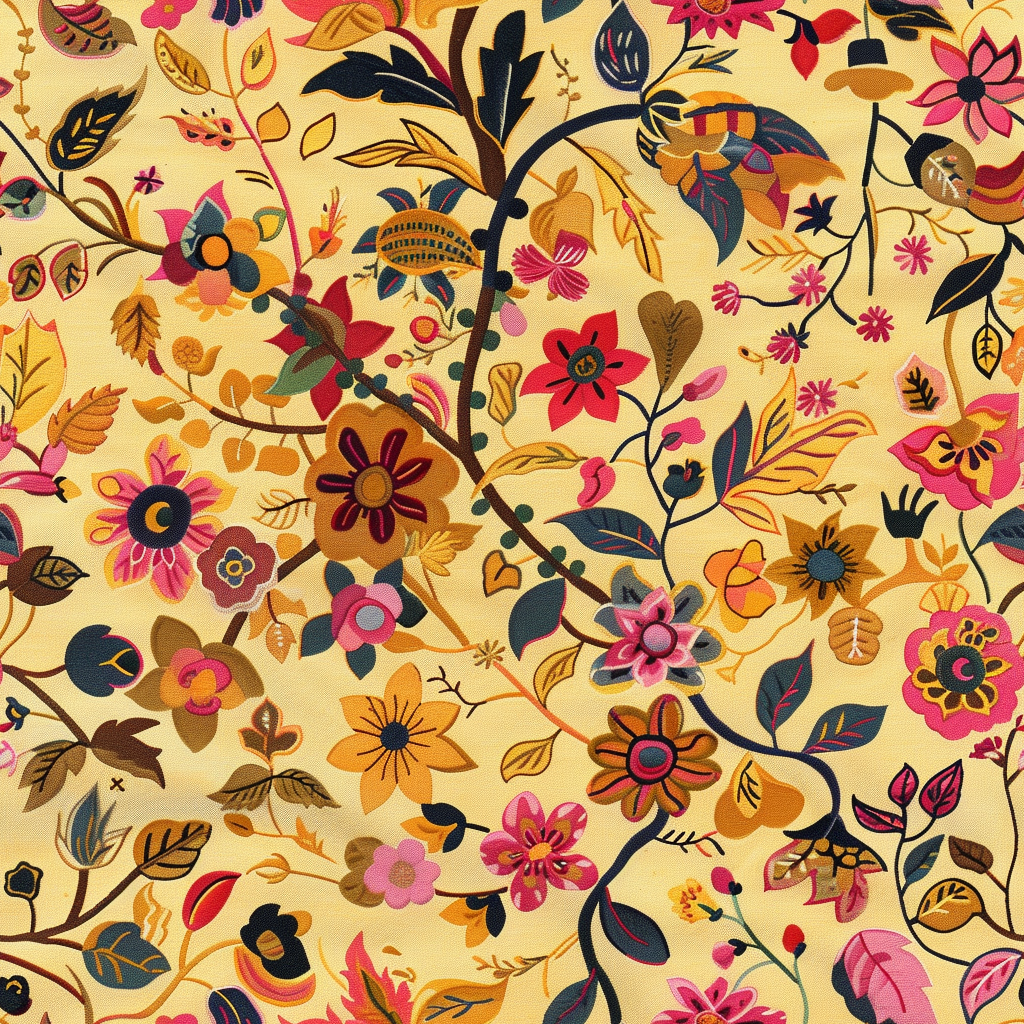 Colorful flowers on warm yellow background