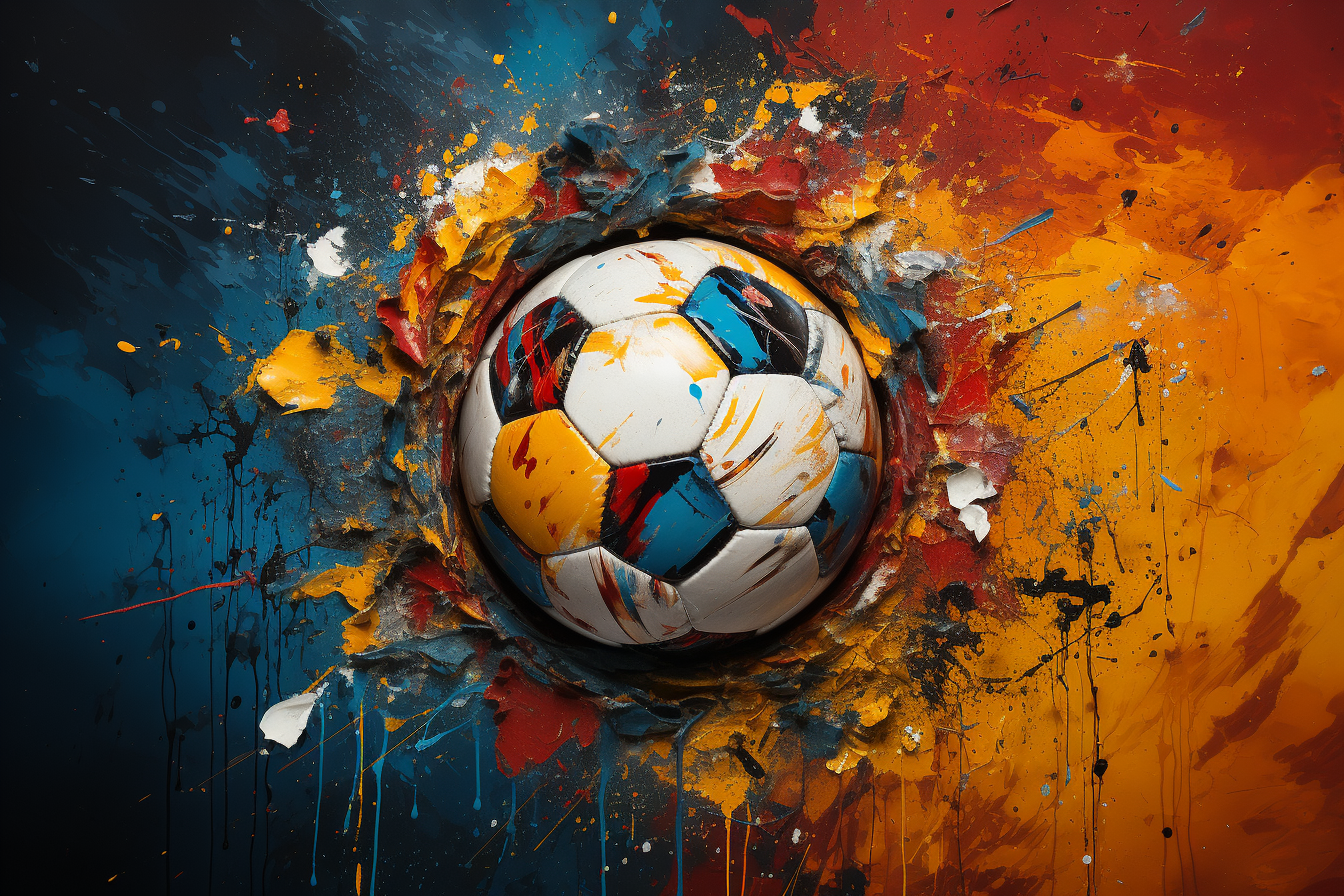 Colorful football wall exhibition