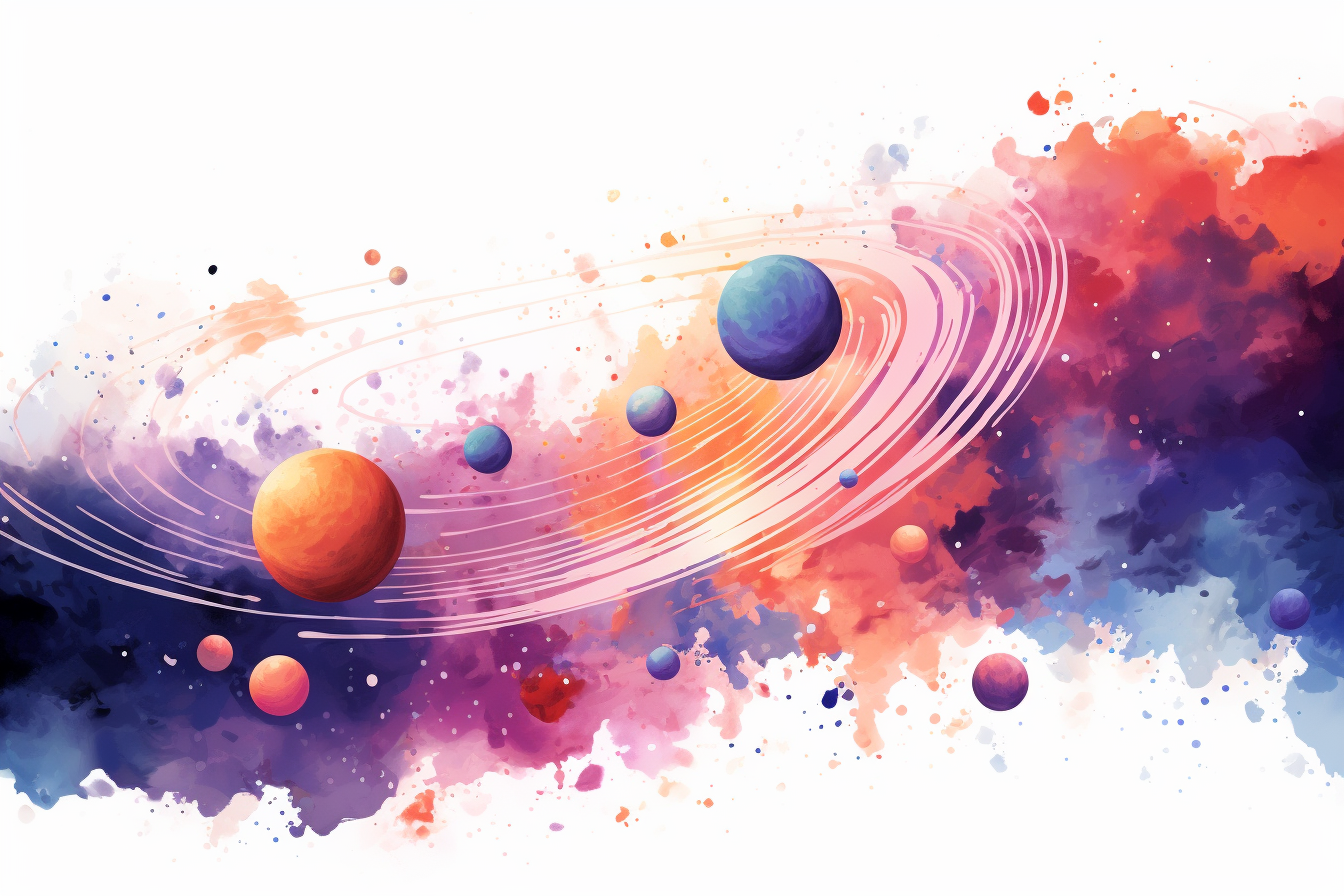 Vibrant galaxy cartoon art