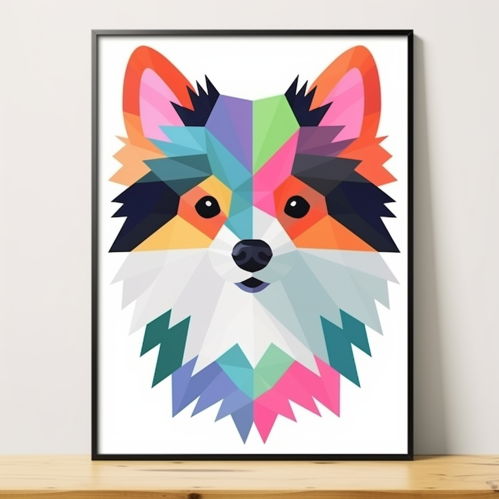 Colorful geometric pomeranian print