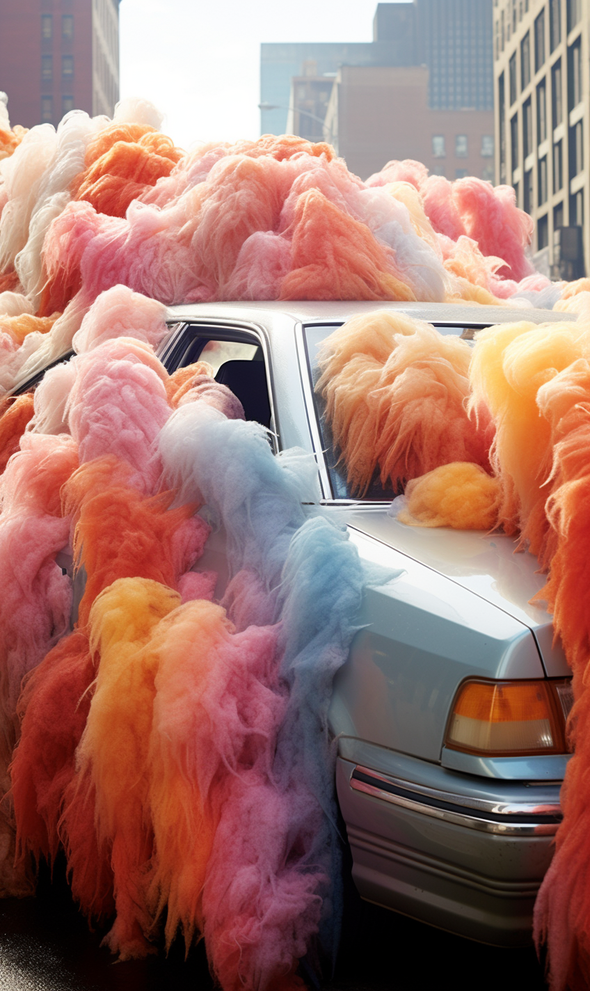 Colorful Gossamer Fabrics on Cars