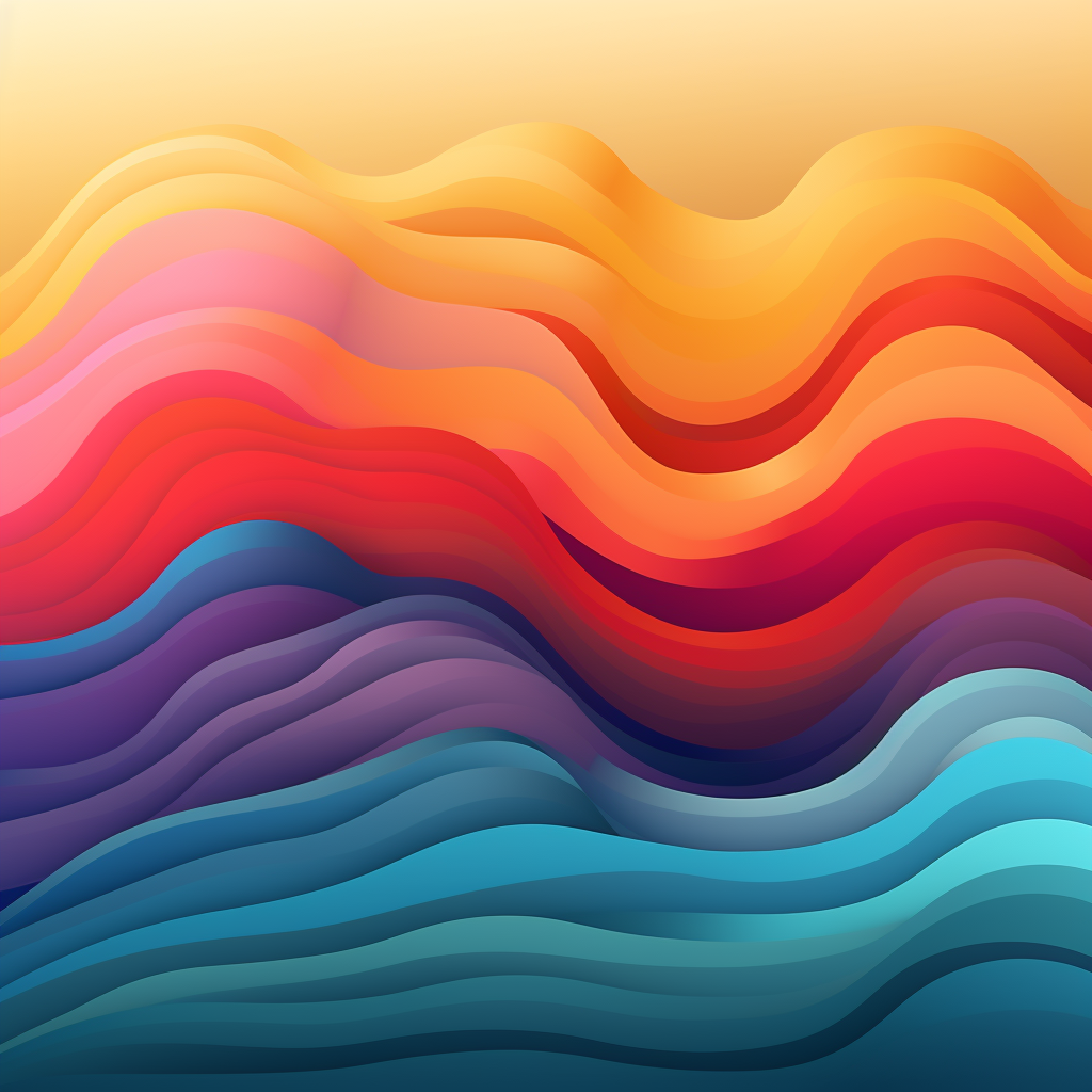 Colorful horizon shapes on gradient