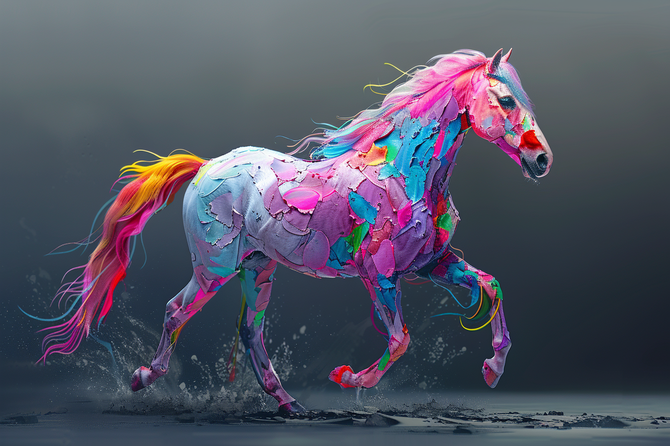 Colorful Horse Wallpaper Gothic Style