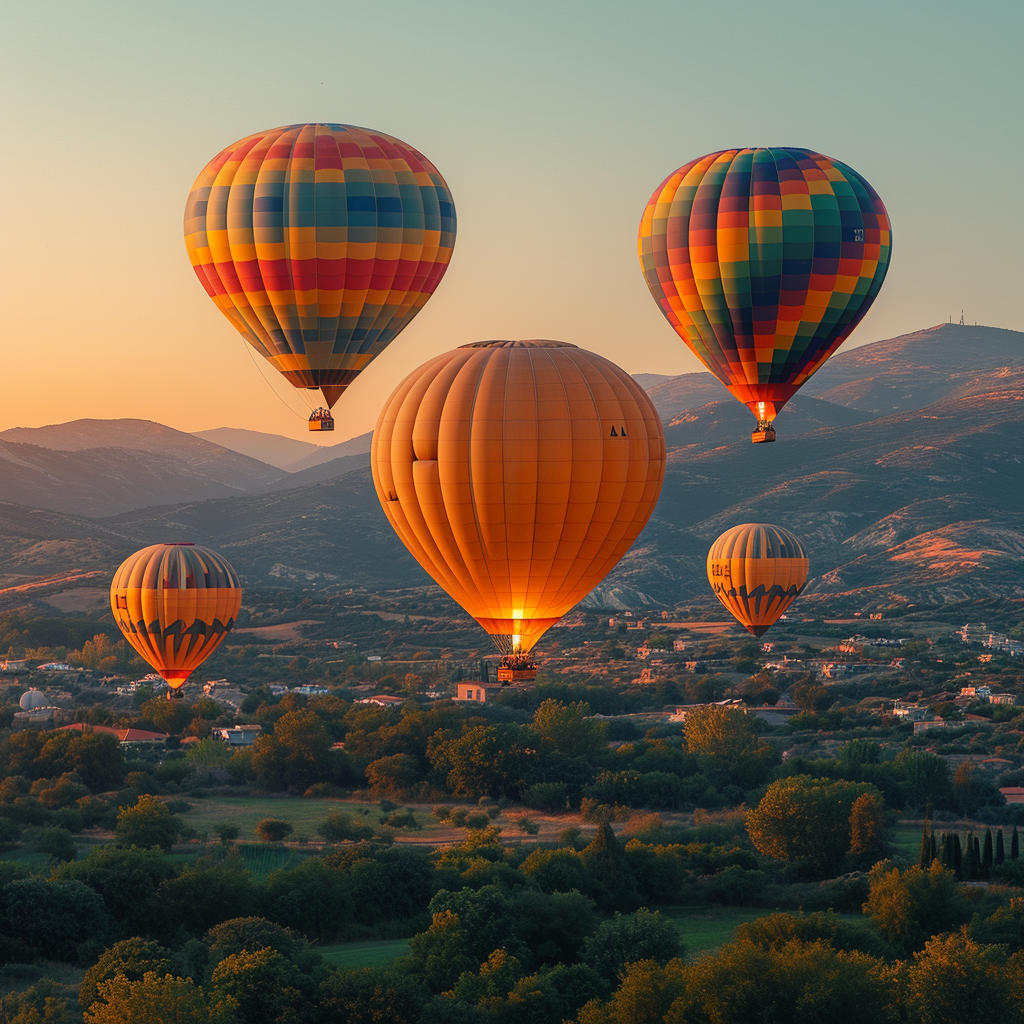 Colorful hot air balloons in the sky