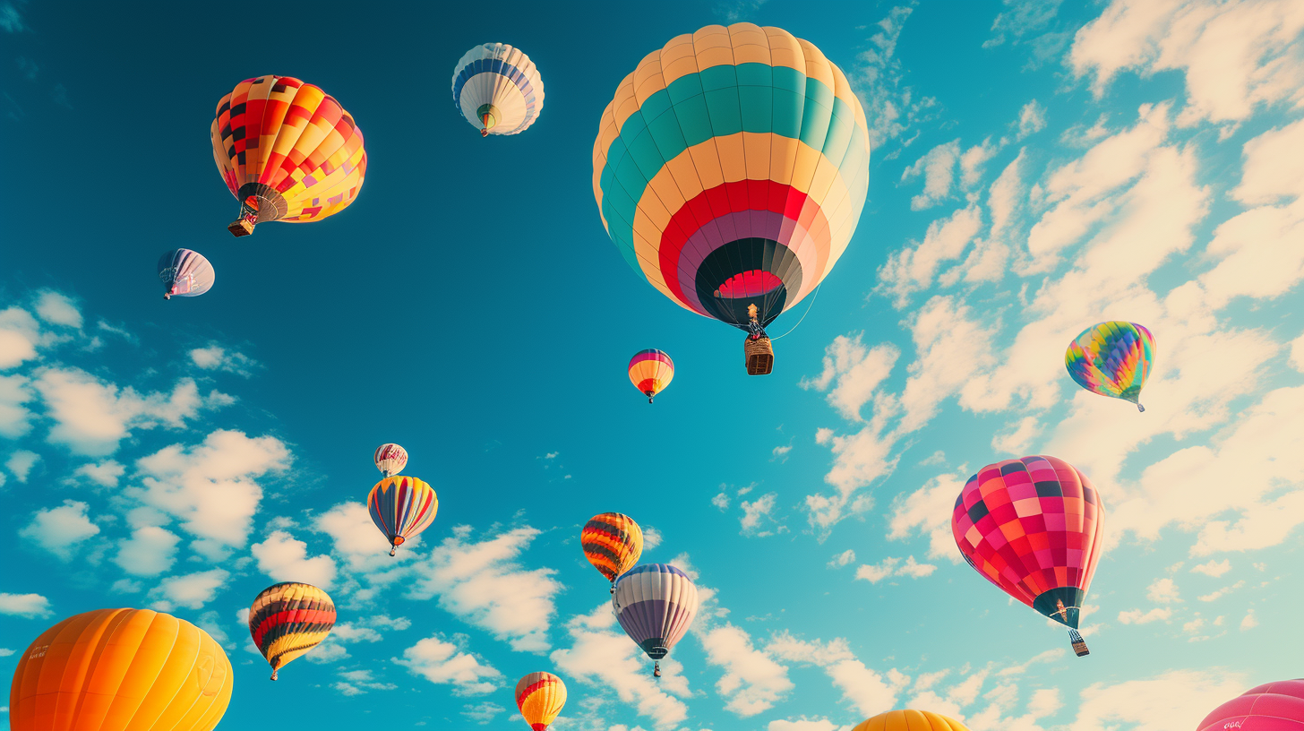 Colorful hot air balloons in the sky