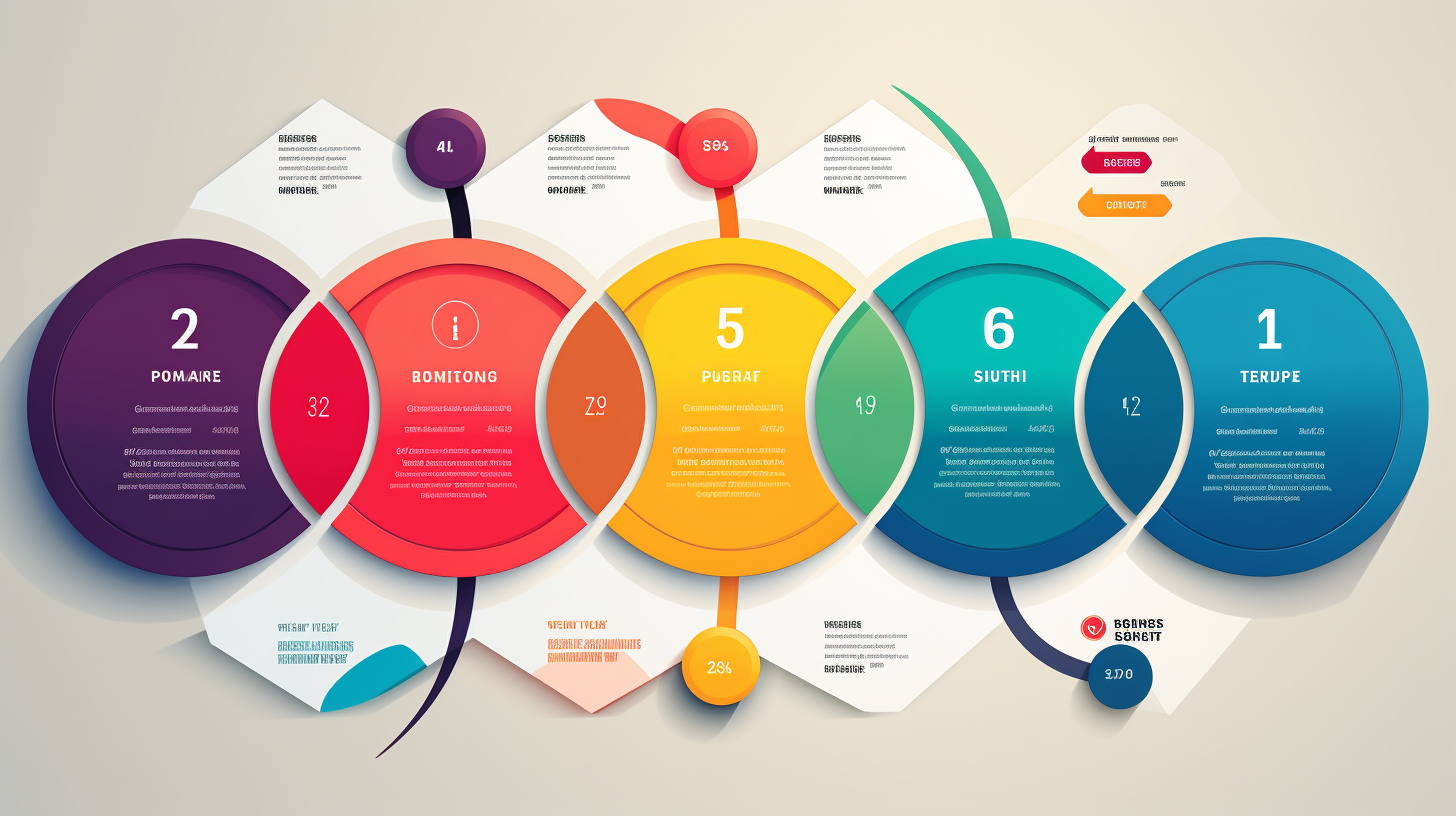 Colorful infographic template with 7 banners