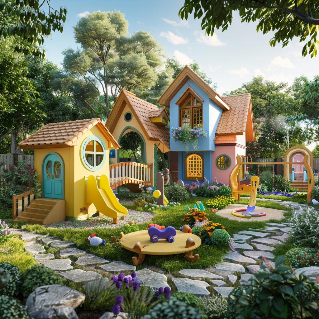 Colorful Kindergarten Garden Playground Building