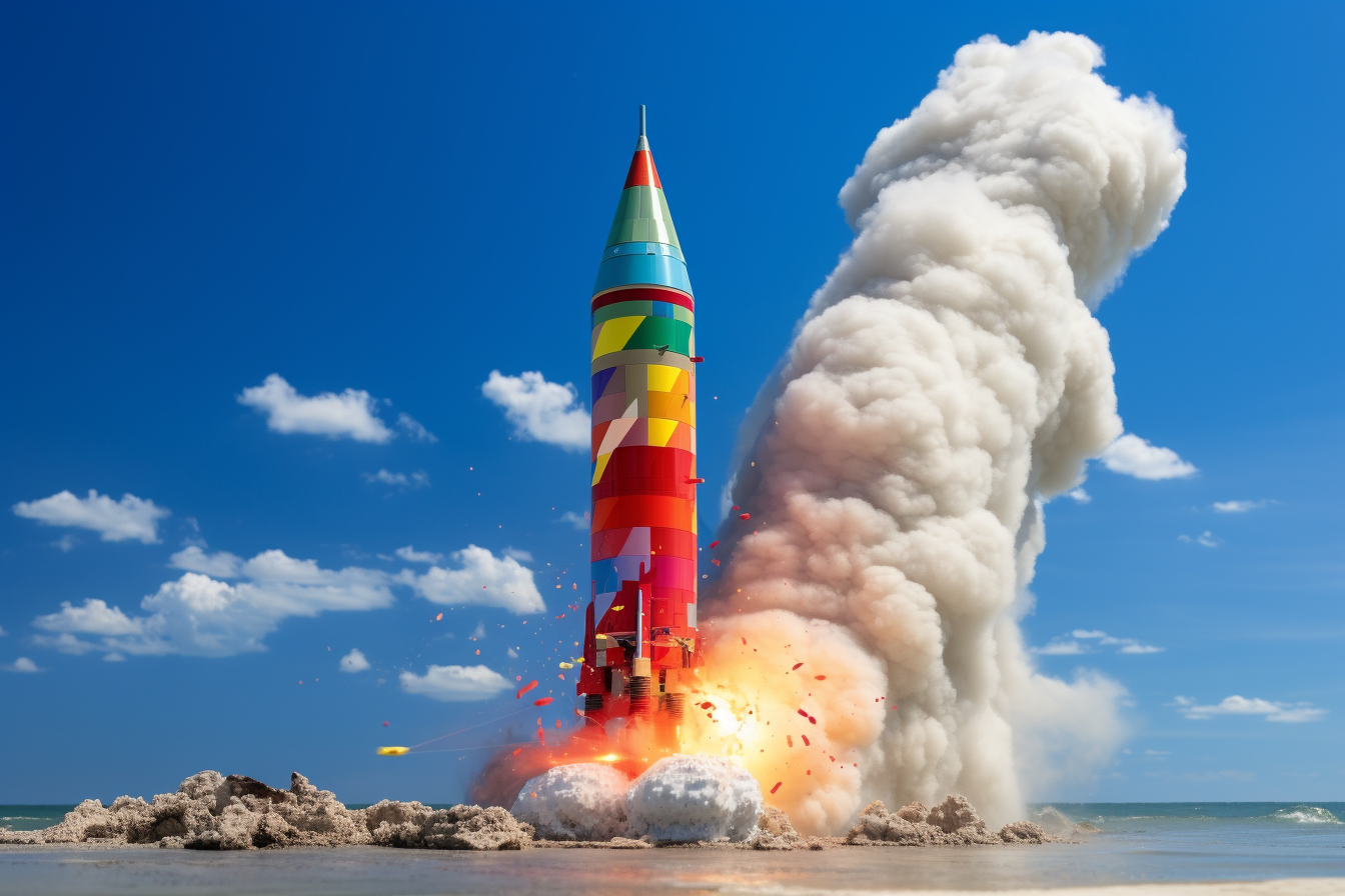 Ultrarealistic Lego Rocket Blasting Off