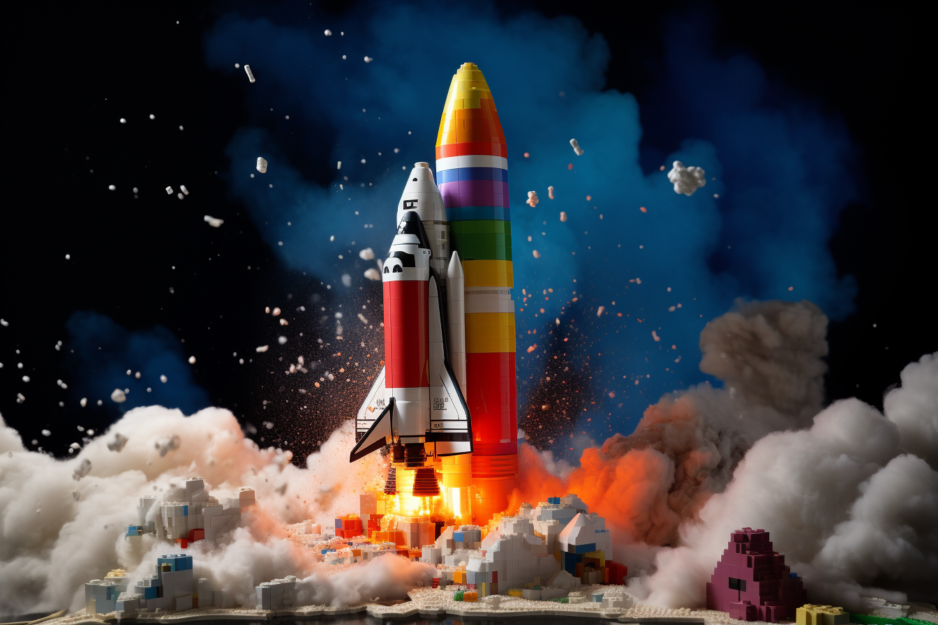 Lego Rocket Blasting Off