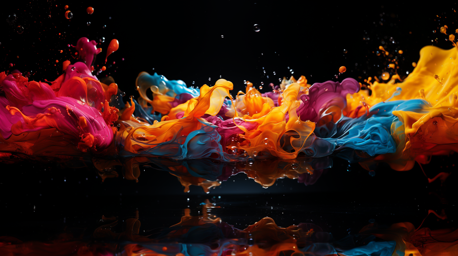 Colorful liquid simulation on dark background