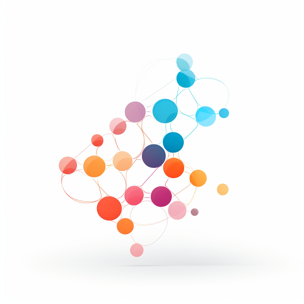 Logo network of colorful circles