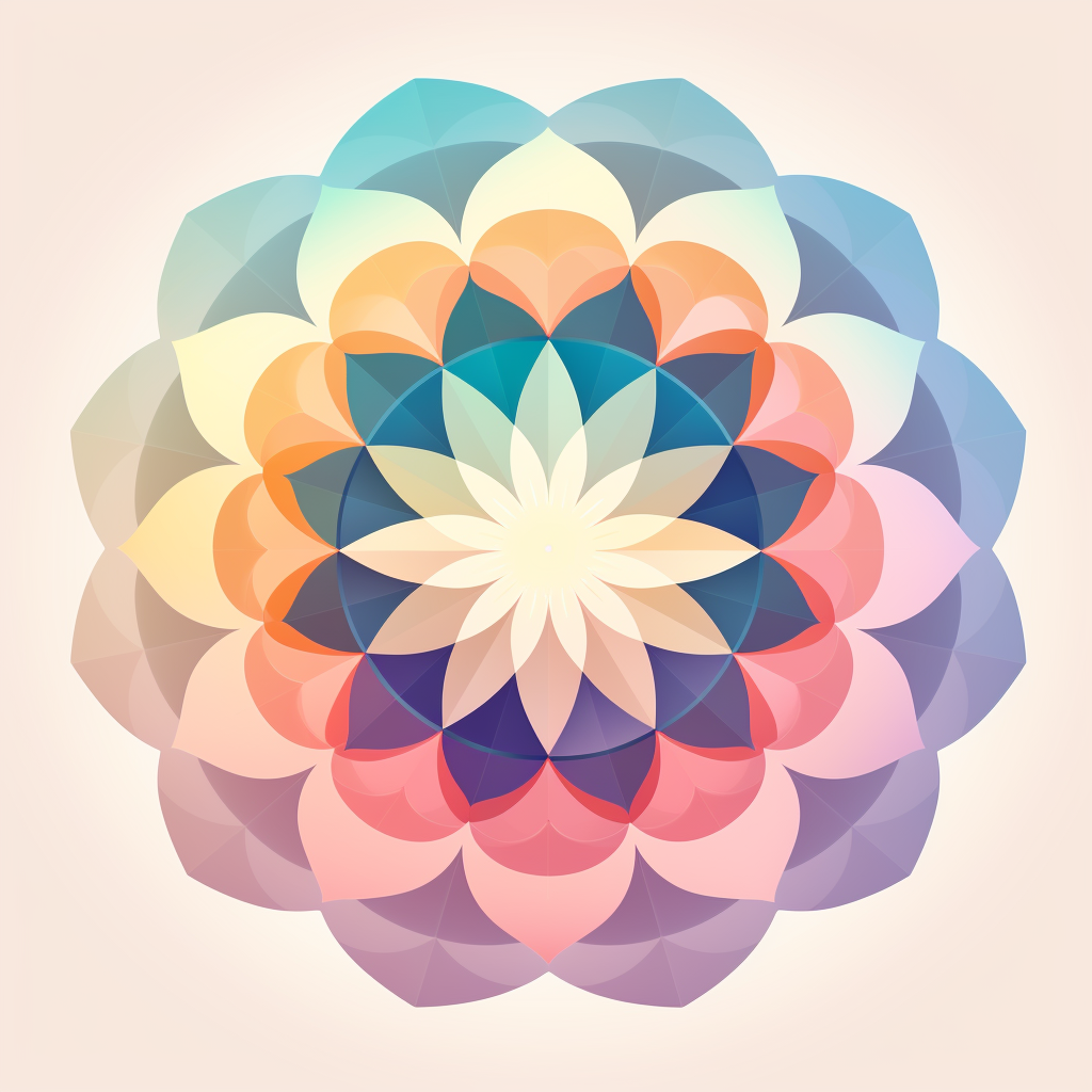 Colorful minimal mandala design