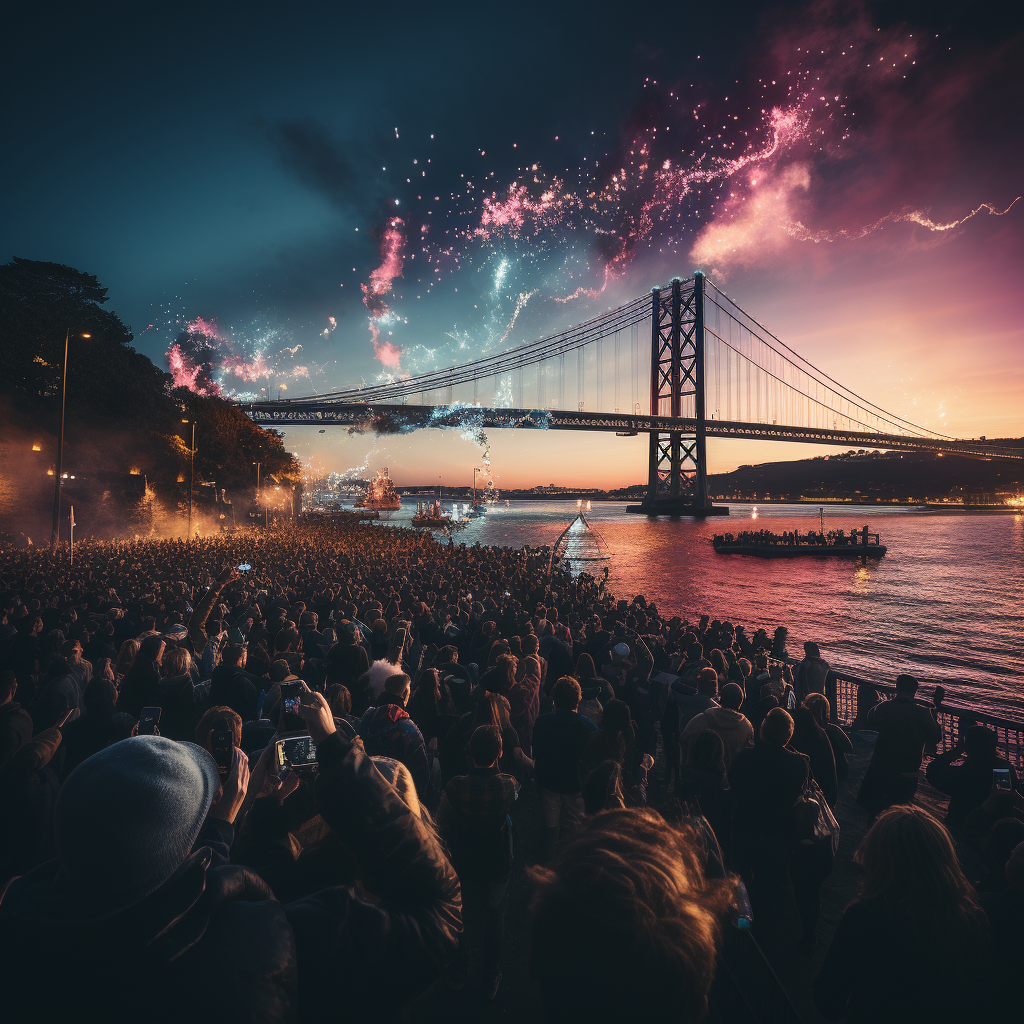 Colorful New Year's Celebration in Lisbon