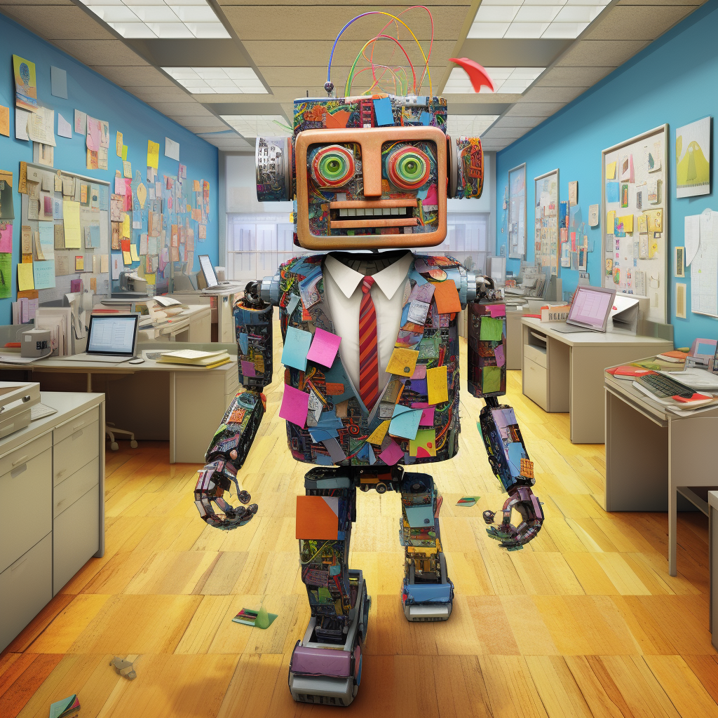 Colorful office walking robot