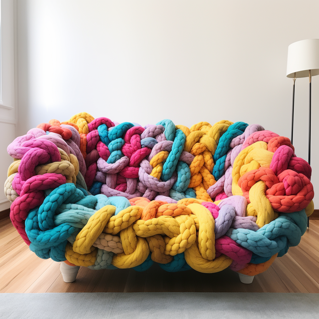 Colorful organic fiber art sofa