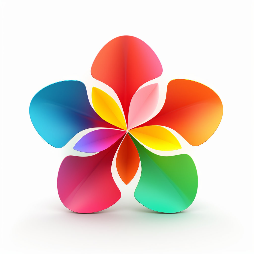 Colorful Petals Overlapping Gradient Icon