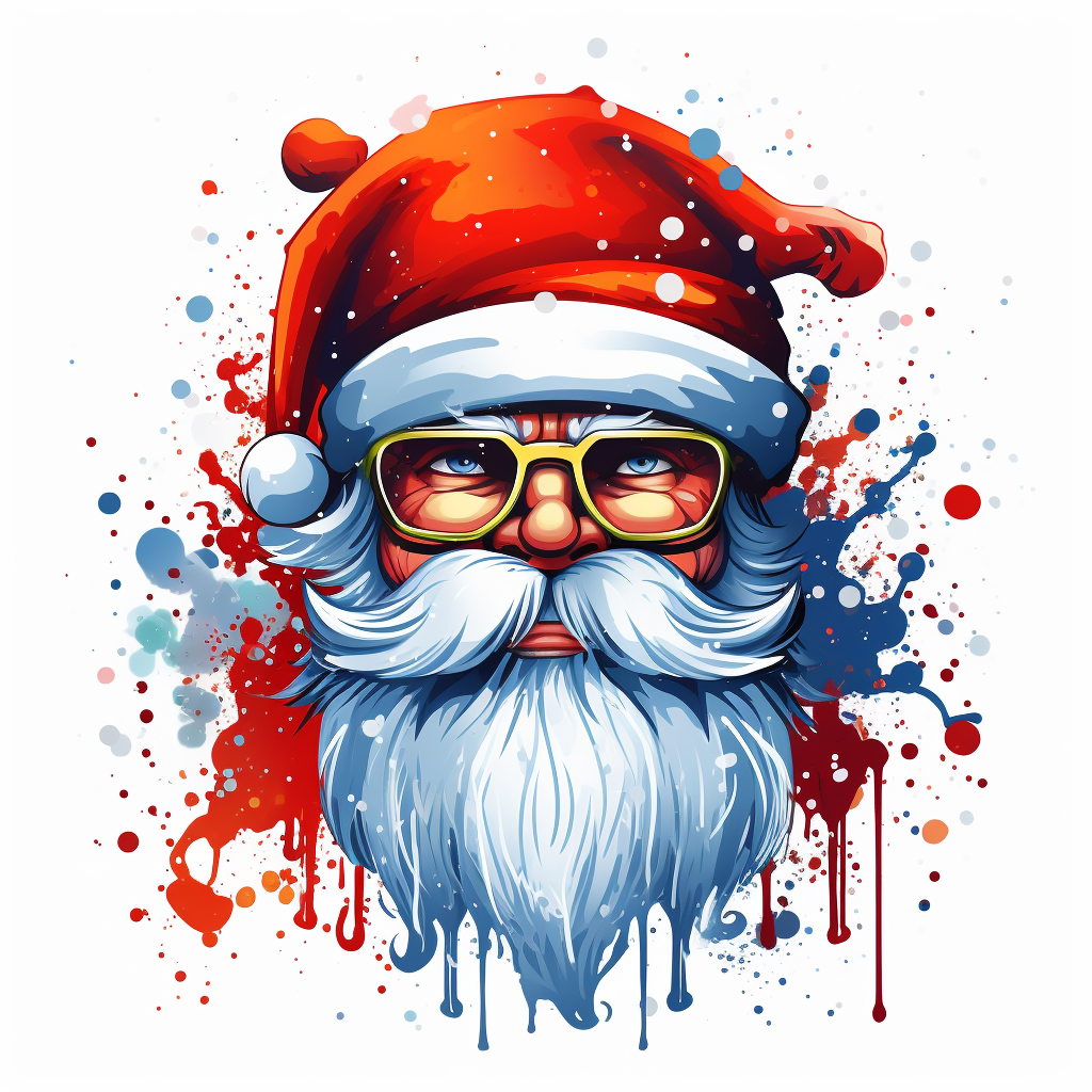 Colorful Santa Claus Dripping Artwork