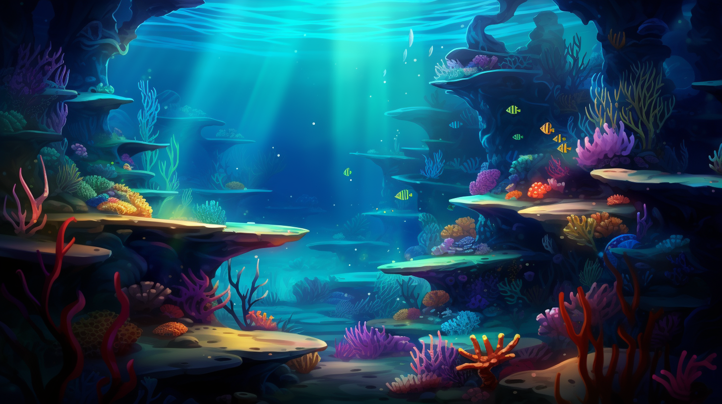 Vibrant undersea scene with Disney charm