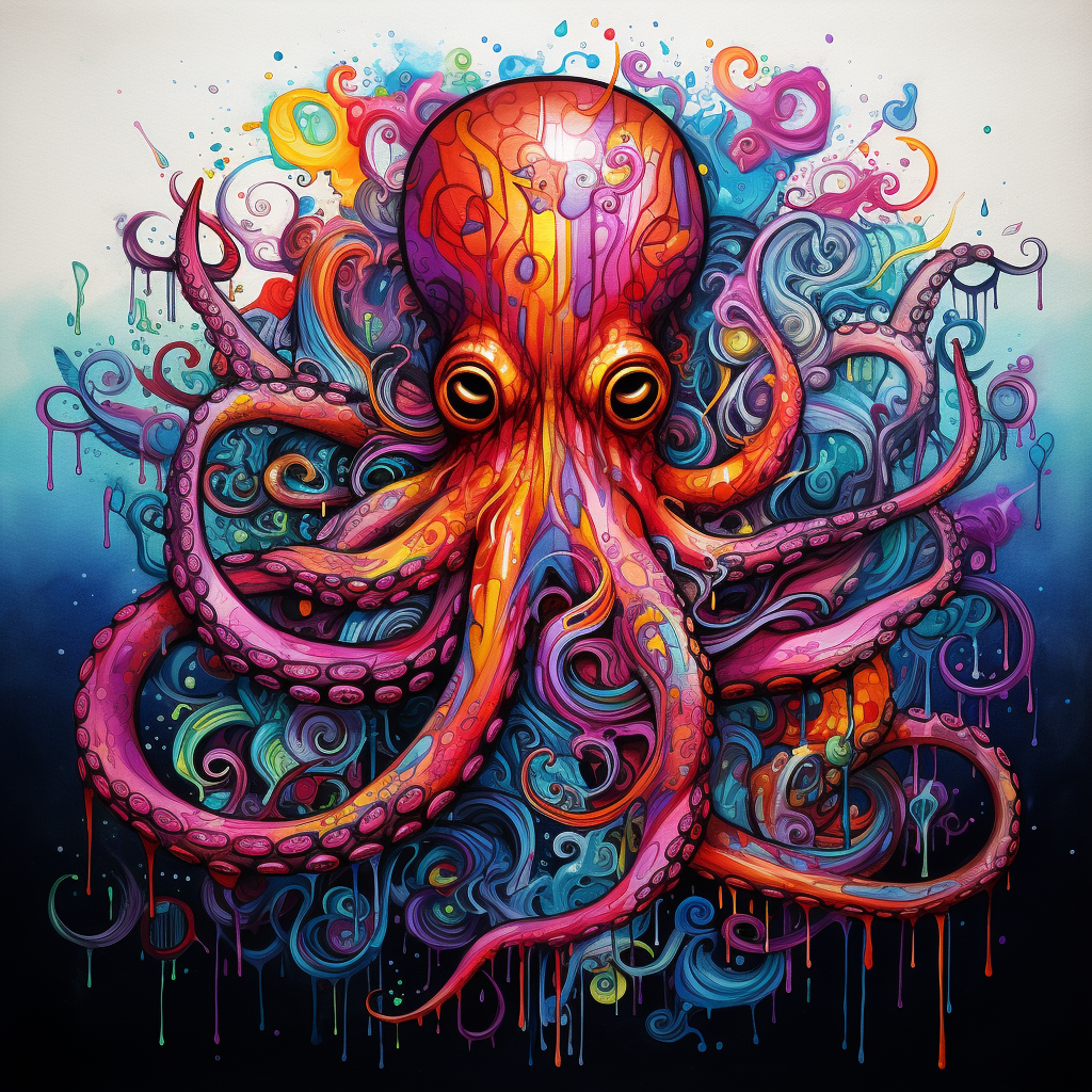 Colorful Serious Octopus Picture