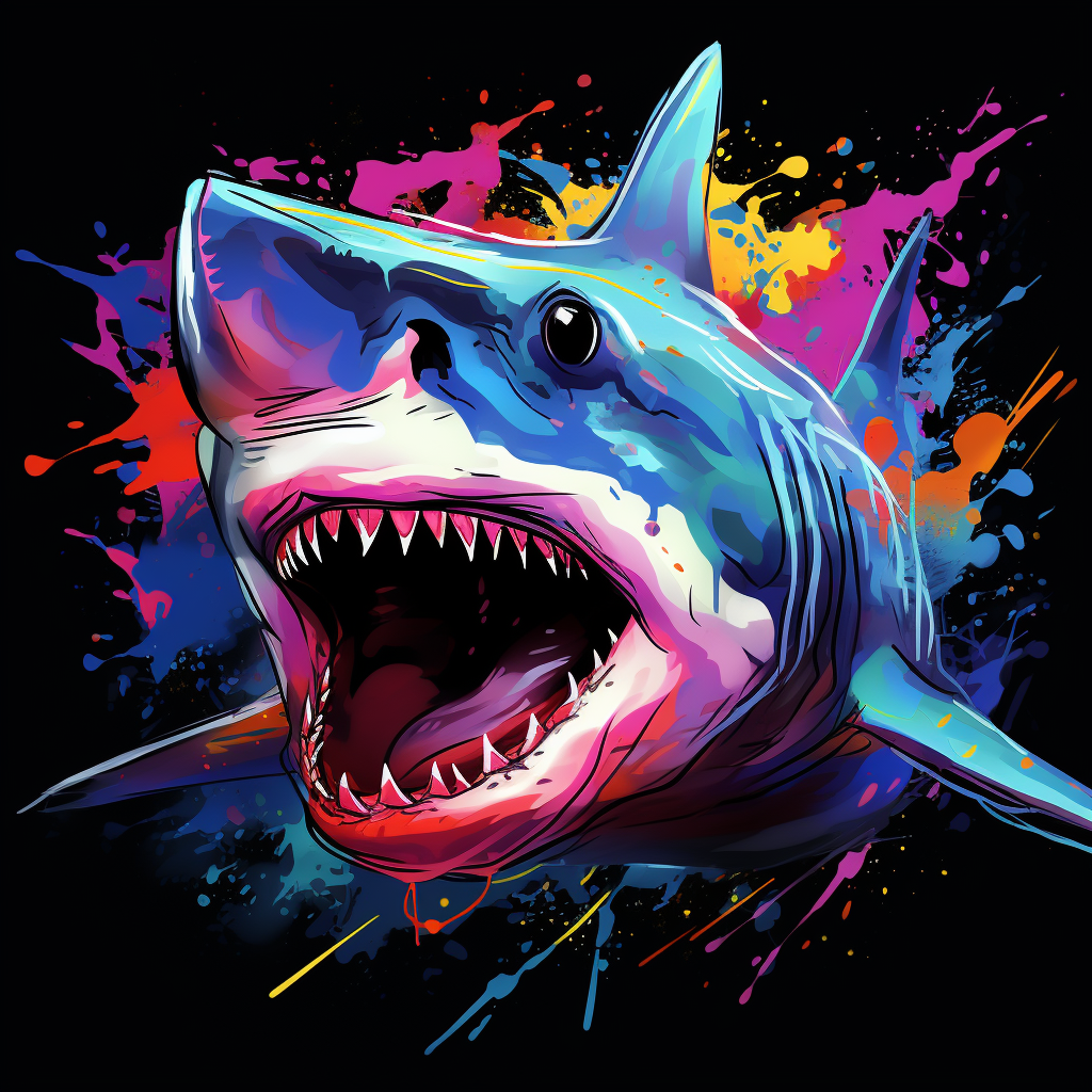 Colorful Serious Shark Picture