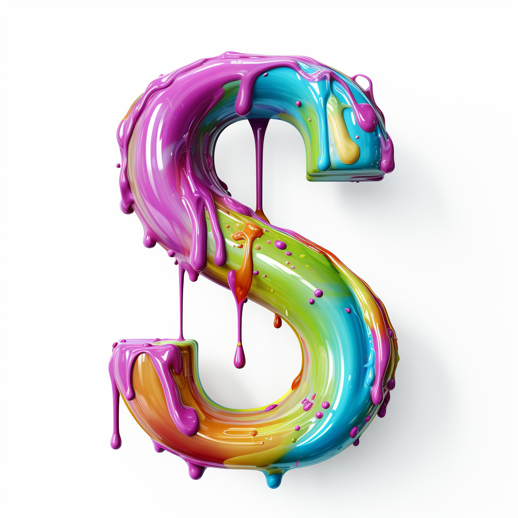 Colorful slime letter s