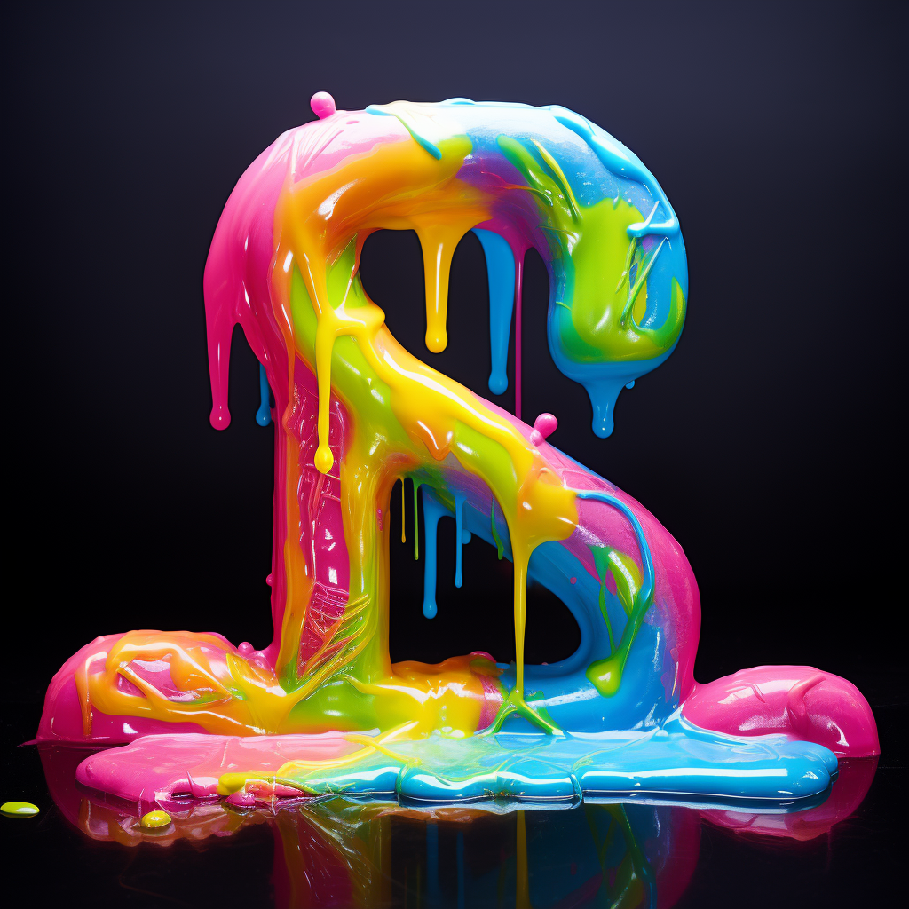 Colorful slime letters spelling  Slip The Slime