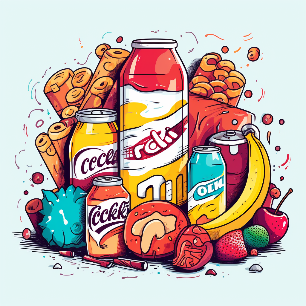 Vibrant snack and beverage art