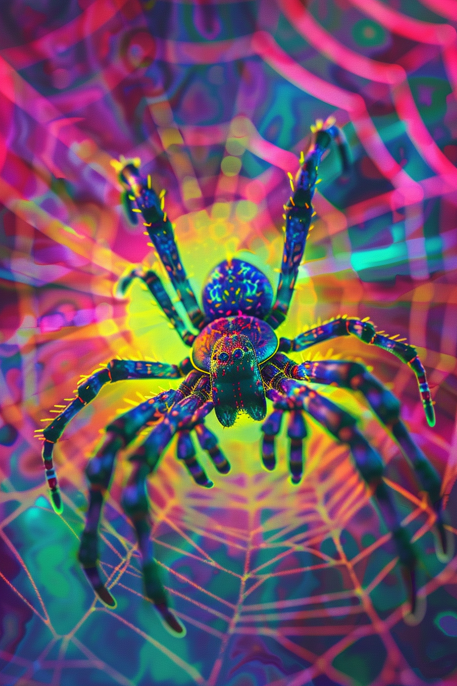 Neon Spiderweb Artwork Image