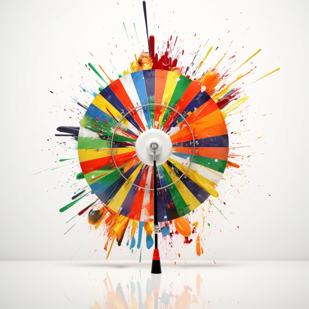 Dartboard with Colorful Splashes