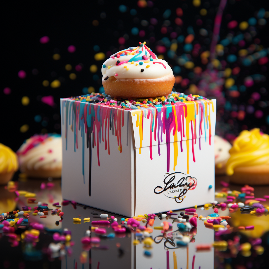 Colorful sprinkle box with design