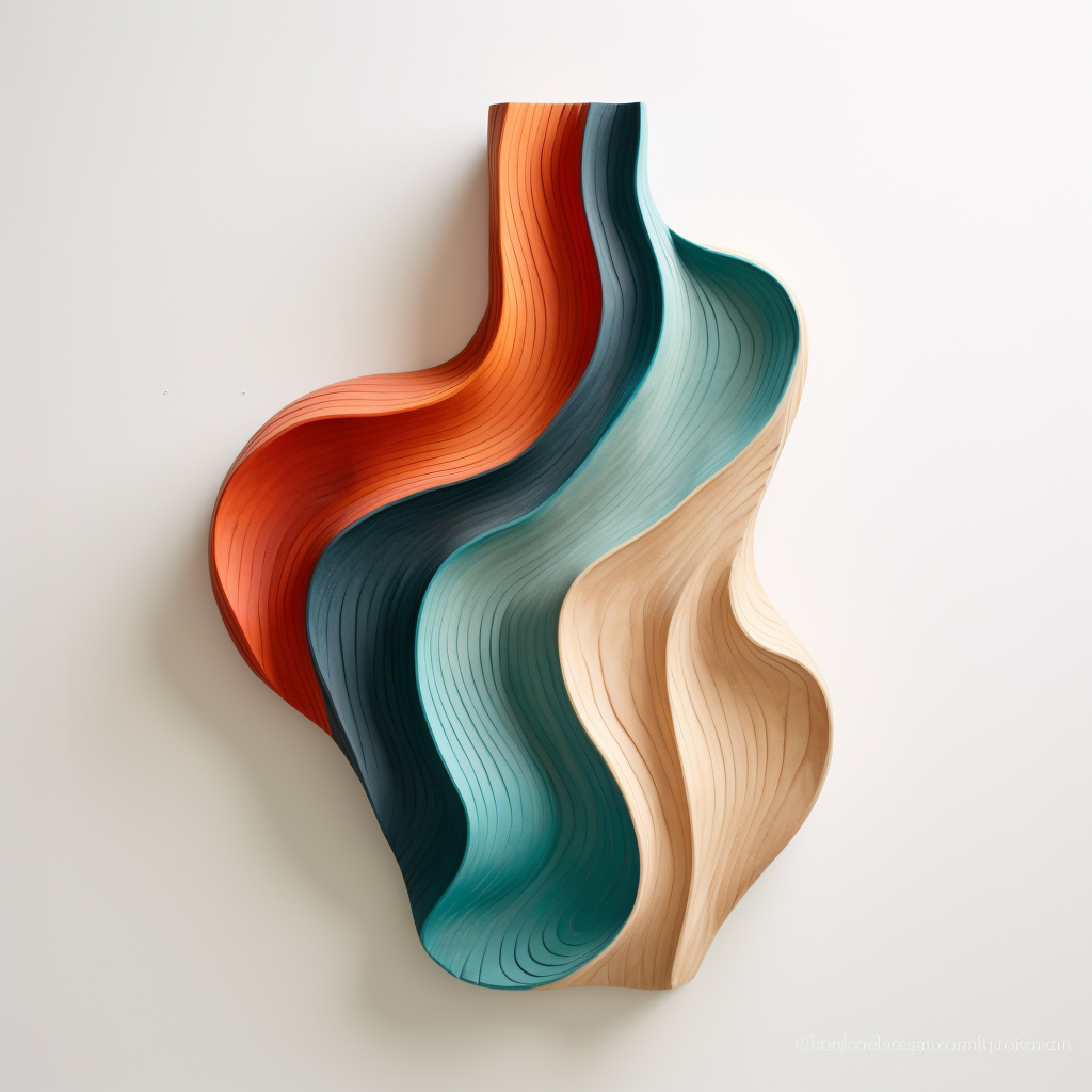 Colorful textured wood craft forms