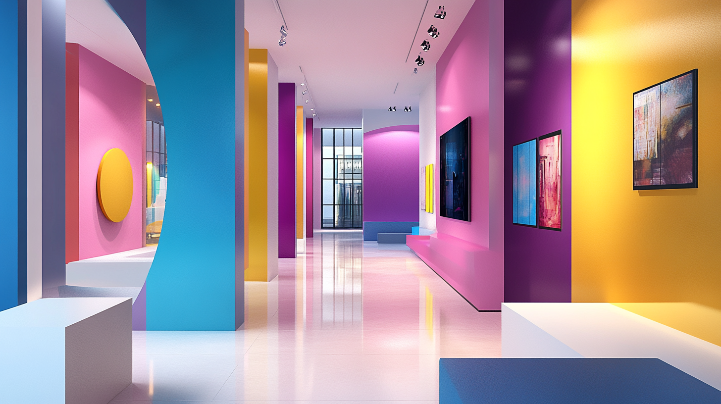 Colorful TV Wall Exhibition Display