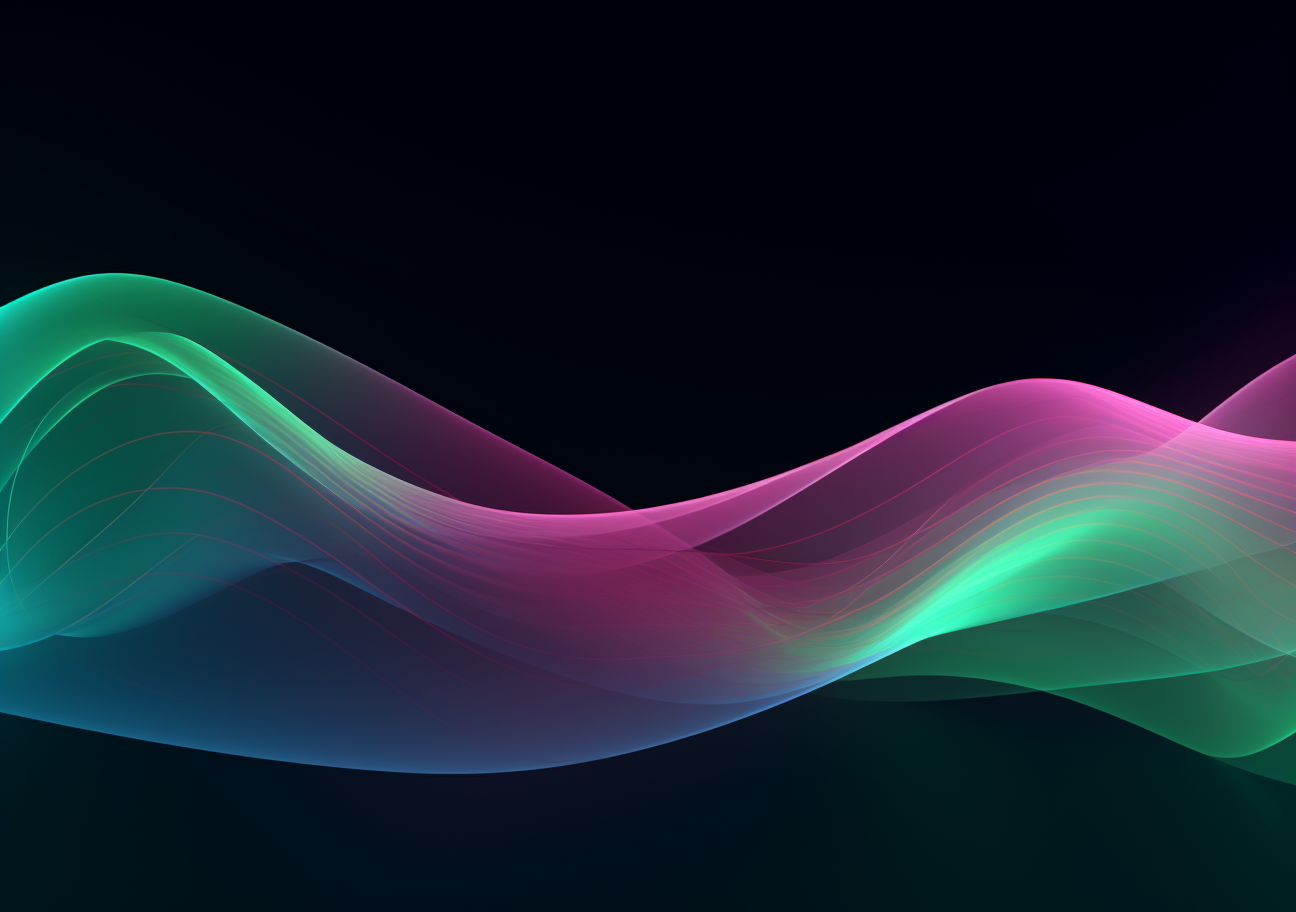 Vibrant undulating lines on dark background