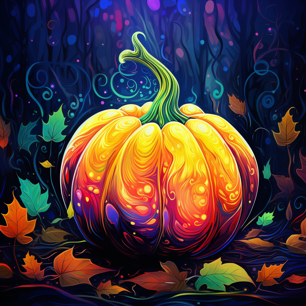 Illustration of a colorful pumpkin