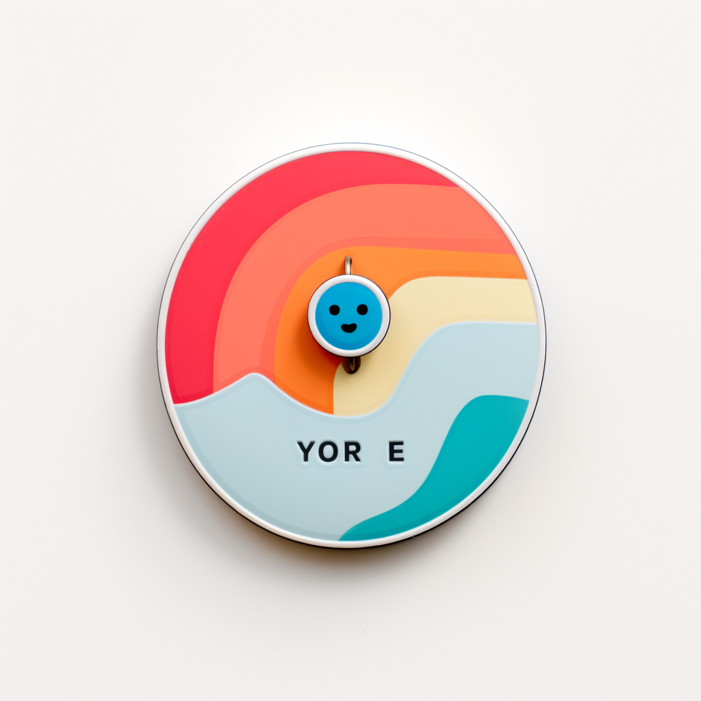 Colorful You Are Here Pin on White Background