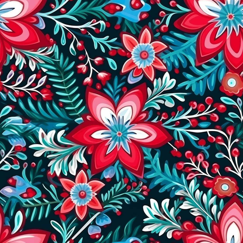 Colorful Christmas pattern with extra details