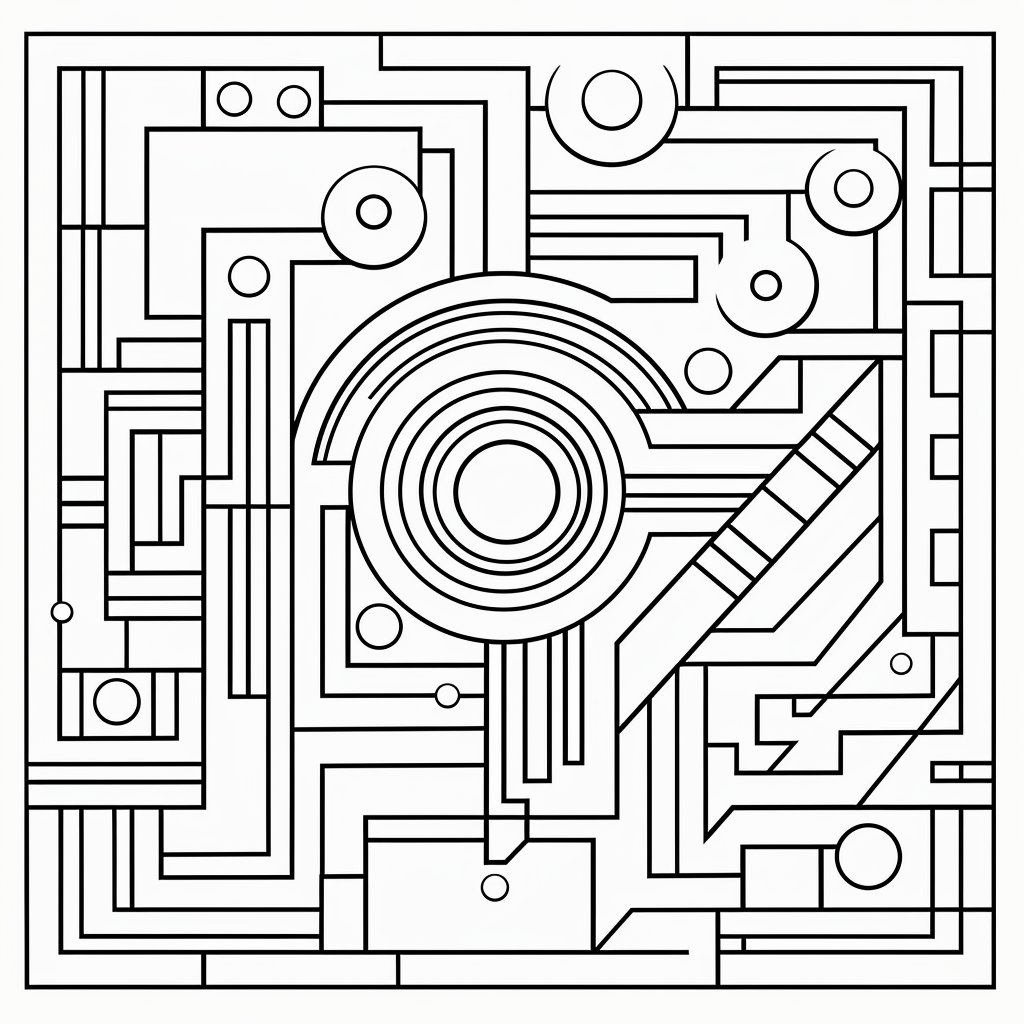 Geometric art for coloring book