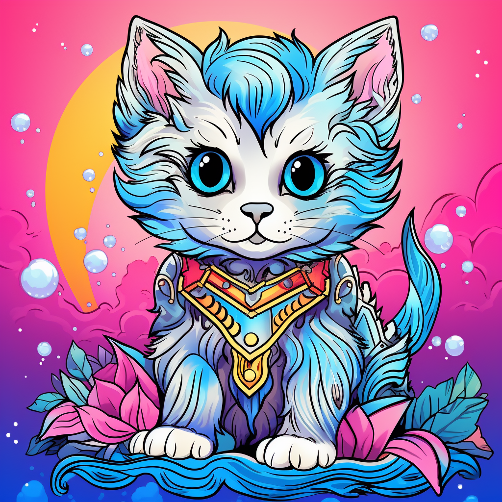 Cute Fantasy Animal Kitten Coloring Book