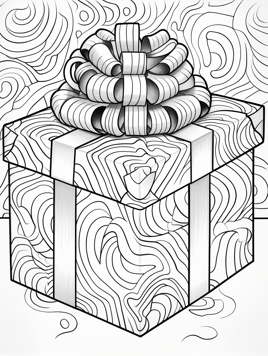 Coloring book with geometric circles and ribbon