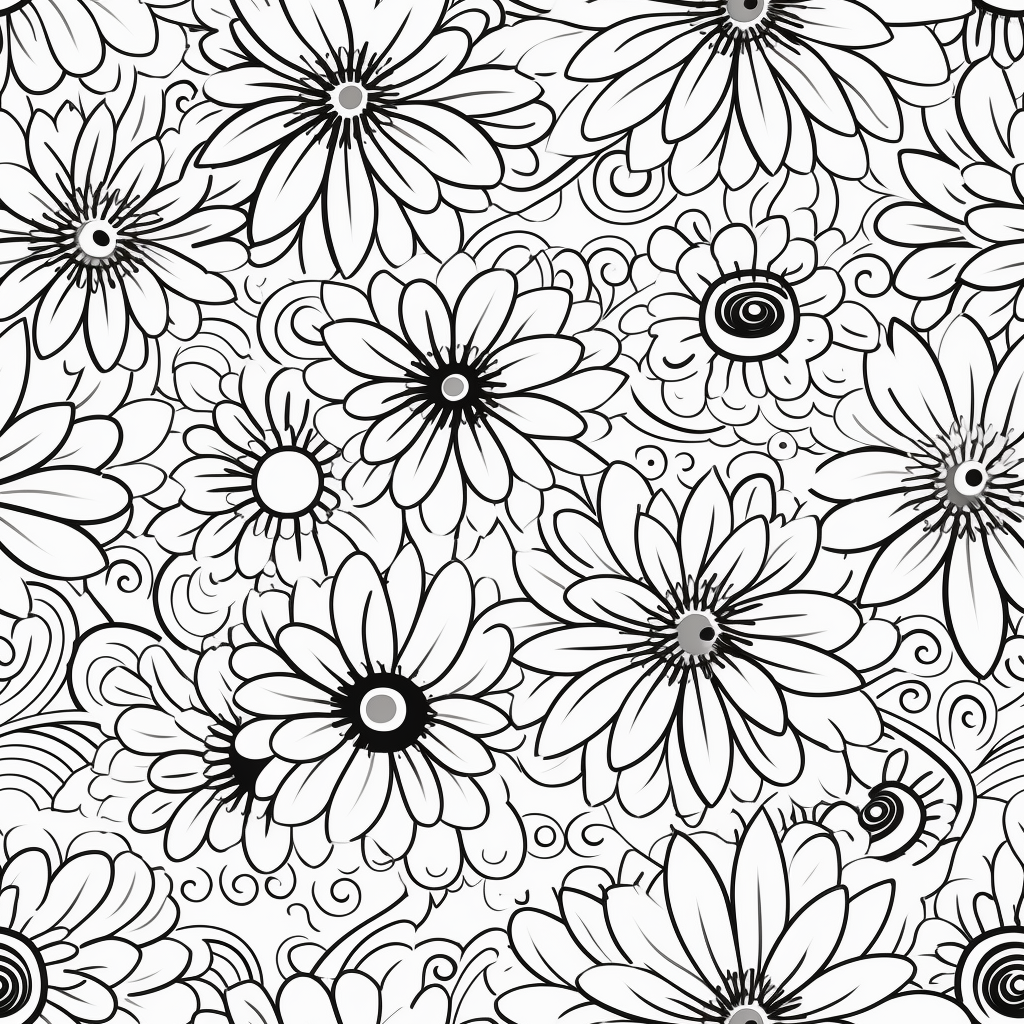 Flowers Coloring Pattern Design